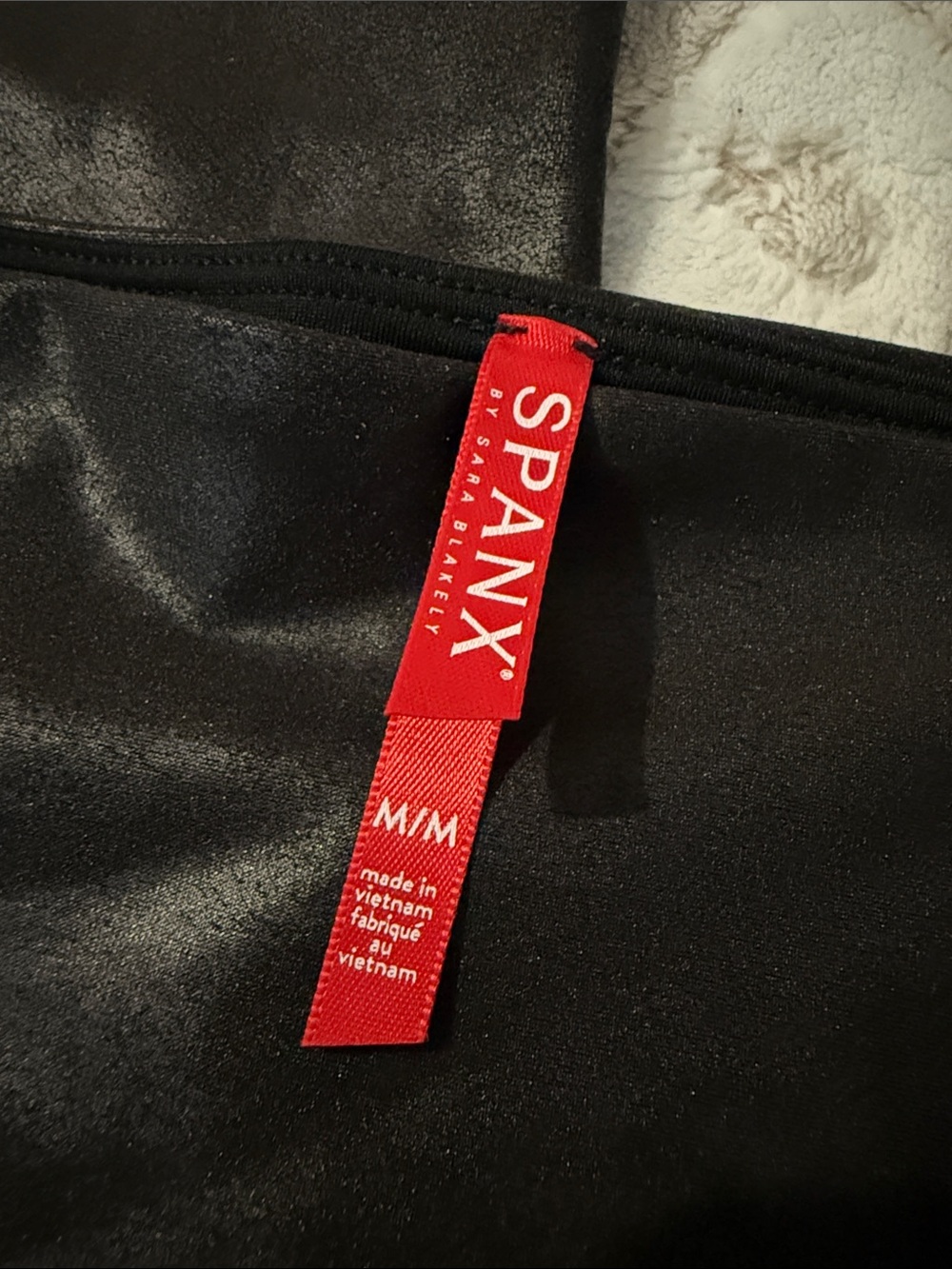 Spanx leggings faux leather, Black, Medium